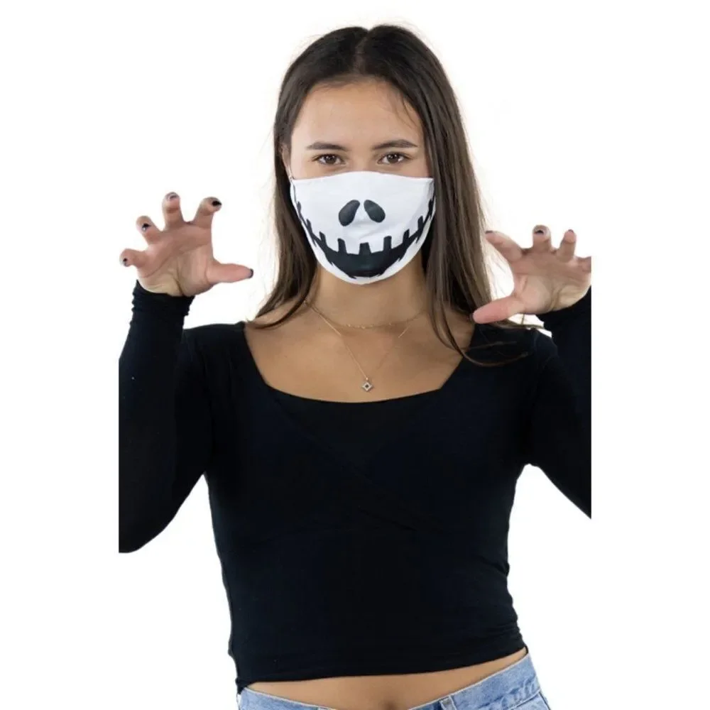 Voodoo Doll Mouth Face Mask In Polyester